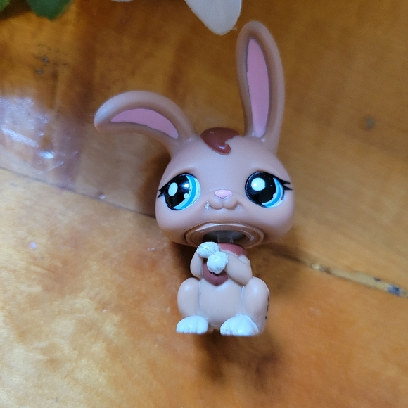 Littlest Pet Shop LPS #1766 Bunny Rabbit Brown Blue Eyes 2007 - Picture 9 of 12